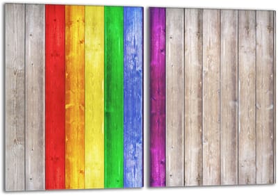 TMK ArtDeko - Hardglazen Beschermer voor Fornuis - 2x 40x52 - Kleurvol