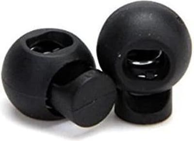Bevestigingsclip met Veer voor Elastisch Touw 4mm - Zwart- 2 stuks