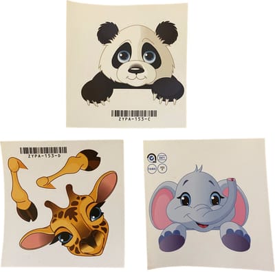 Hiden - Kinderkamer Muurstickers - Kinderkamer Decoratie - Speelkamer - Creatief - Panda - Giraffe - Olifant - 3 stuks