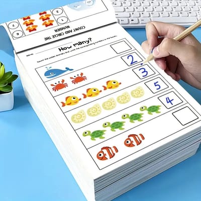 Interactief Wiskundeboek voor Peuters (2-4 jaar) – Nummerlijnen, Optellen & Aftrekken – Montessori Rekenboek – Vroege Leeractiviteiten & Getalherkenning – Thuis of Klas – Educatief Peuterboek - T