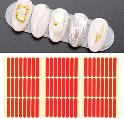 Dailygoods- Nailart Tape - Dubbelzijdige Lijmtape - Manicure Tool - 24 Stuks - 3 Vellen - Geschikt voor Thuis en Schoonheidssalons - Nail Tape