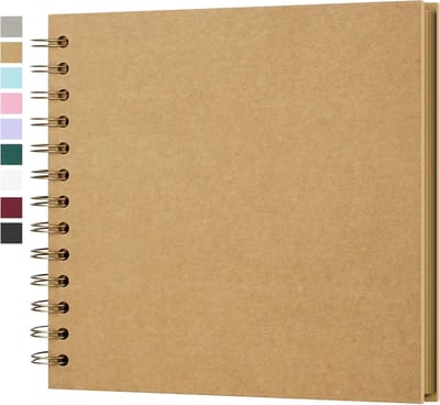 Ynkkvre - Fotoalbum - Scrapbook - DIY Album - Plak Fotoalbum - Herinnering Boek - Cadeau - 40 pagina's zuurvrij kraftpapier - 18x18 cm professioneel formaat - Stevige spiraalbinding - Geschikt voor trouw en babyfoto's
