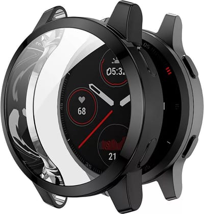 Strap-it TPU case protectie - zwart bescherm hoesje geschikt voor Garmin Vivoactive 4s - zwarte beschermhoes voor Vivoactive 4s
