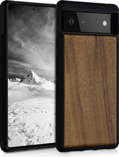 kwmobile telefoonhoesje geschikt voor Google Pixel 6 - Hoesje met bumper in donkerbruin - Backcover - hout