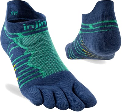 Injinji Ultra Run No-show teensokken - Diep blauw/Groen - 44-47