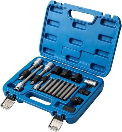 Katrol Verwijderingsgereedschap - Riemspanner Kit - Auto Onderhoud - Verbeterde Krachtverdeling - 18-delige Set - Meerkleurig