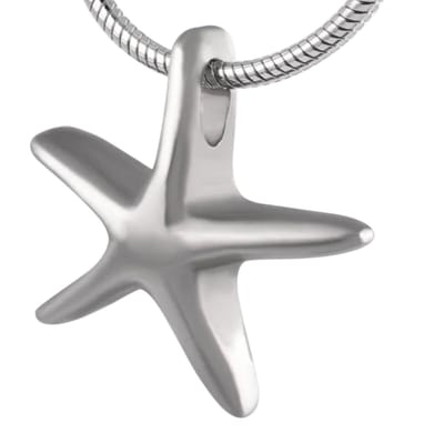 Aramat Jewels | Gedenkhangers | Zilverkleurige Ashanger Zeester – Staal Gedenksieraad Zonder Ketting | | | |20mm | Staal | Volwassenen | Verkleurd niet