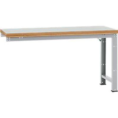 Manuflex aanbouw-werkbank Profi standaard, tafelblad kunststof, 1750 x 700 mm, aluminium zilver