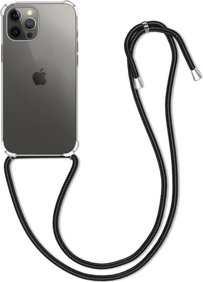 Hoesje Geschikt voor Apple iPhone 14 Pro - Met Koord - Shock Proof - Siliconen Case - Back Cover - Telefoonkoord - Telefoon Hoes Shockproof - Telefoonketting - Transparant