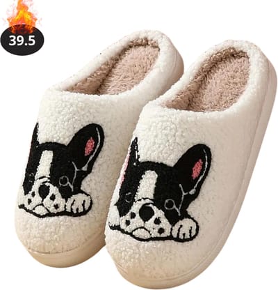 Nivard Warme Pantoffels - Sloffen - Slippers - Dames - Heren - Pluche - Maat 39.5 - Wit