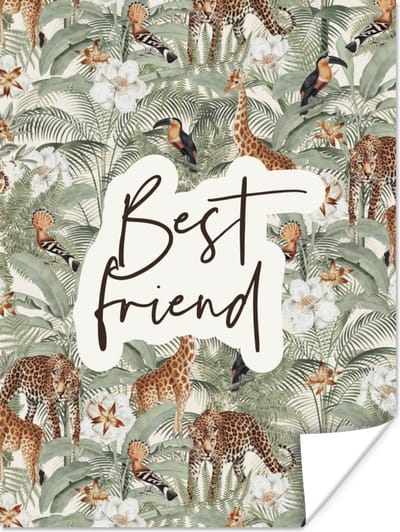 Poster Quotes - BFF - Best friend - Spreuken - 120x160 cm XXL