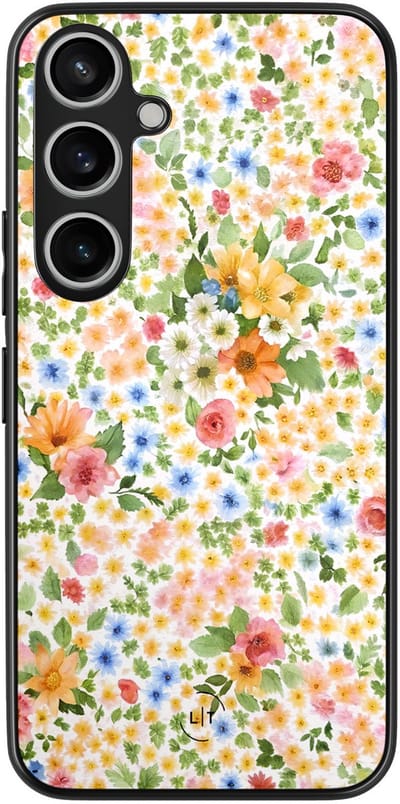 Leuke Telefoonhoesjes - Hoesje geschikt voor Samsung Galaxy A55 - Lovely flowerss - Backcover zwart - Bloemen - Geel
