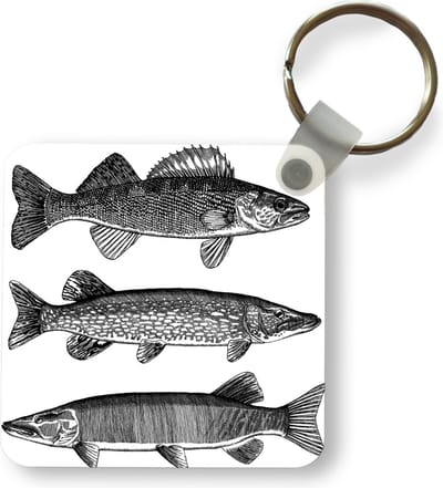 Sleutelhanger - Uitdeelcadeautjes - Een illustratie van drie vissen - Plastic