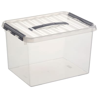 Sunware Q-Line opbergbox 22L - 40x30x26 cm - Transparant/grijs