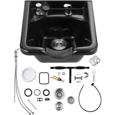 Bassin de shampooing en plastique ABS noir pour salon de coiffure, spa, lavabo à cheveux, beauté