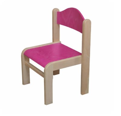 Houten stoel BAMBI - PINK- zithoogte 30 cm - stapelbaar - roze Peuterstoeltje voor kinderen - Peuterstoel voor kinderopvang of school - Kinderstoelen - houten stoeltje voor kinderen