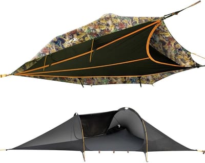 Campinghangmat met klamboe - Draagbare hangmatten - Buitenreizen - Driehoekige ophanging - 1-3 personen - Camouflage