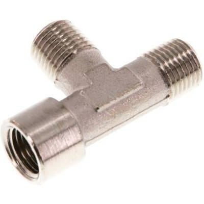 T-Koppeling Haaks R1/4" Buitendraad X G1/4" Binnendraad Vernikkeld Messing 16bar [2 Stuks]