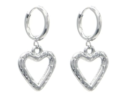 luxe oorbellen met hartje - zilver - rvs - stainless steel - mooie details - waterproof - earrings - cadeau - moeder - dochter