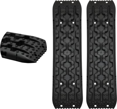 Oprijplaat 2-delig - Tractiebord 2-delig - Oprijblokken - Voor Offroad, Sneeuw & Modder - voor campers & voertuigen - Zand of sneeuw - Zwart
