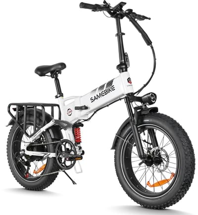 SAMEBIKE RS-A02 Pro Elektrische Fatbike – 48V 15Ah – 20*4 Inch Banden – 110KM Bereik – Opvouwbaar – Mechanische Schijfremmen –Witit