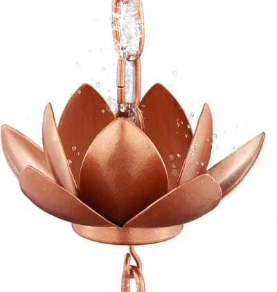 Regenketting 2,6 meter met Lotus Bloem Cups voor Dakgoot