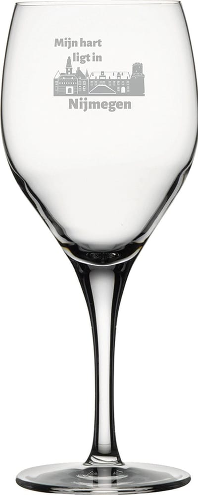 Gegraveerde witte wijnglas 34cl Nijmegen