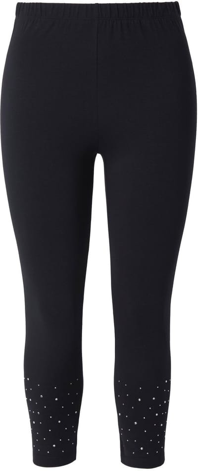MIAMODA - Dames - Legging skinny fit glittersteentjes - Zwart - Maat 46