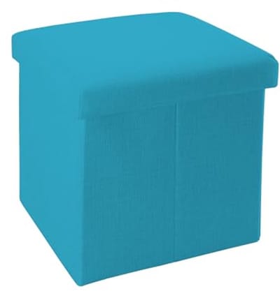 Opvouwbare Zitzak en Opbergdoos 30x30 cm in Celeste-Blauw - Multifunctionele Kruk en Zitkist