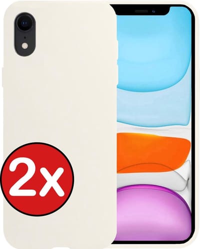 Hoesje - 2 Stuks - Geschikt voor Apple iPhone XR - Sterk & Shockproof - Telefoonhoes - Back Cover - Case Siliconen - Telefoon Hoes - Wit