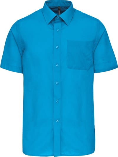 Herenoverhemd 'Ace' korte mouwen merk Kariban Fel Turquoise maat XL