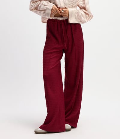 Refined Department Broek Mara Knitted Relaxed Wide Pants R2509158745 Bordeaux Dames Maat - M