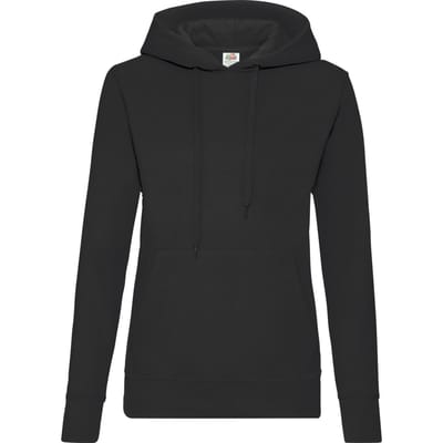 Fruit of the Loom Dames/Dames Classic 80/20 Lady Fit Hoodie (Zwart)