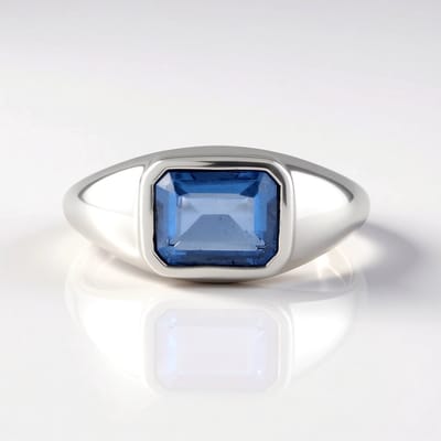 Cavill - Zilveren ring met kleurwisselende fluoriet 1,777 ct - 925 Sterling zilver platina - Achthoekige edelsteen ring elegant en uniek