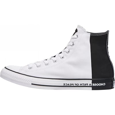 Converse Chuck Taylor All Star High Kies een Weg van Vrede Unisex Sneakers Wit Zwart 165767F 44 white