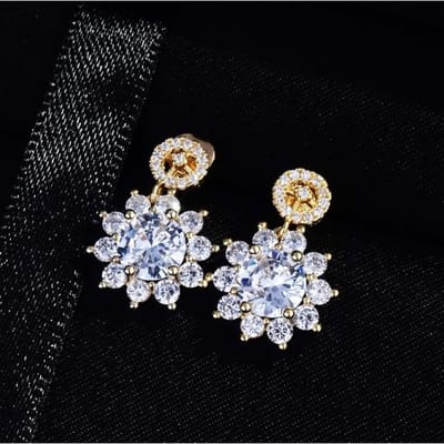 Diwenfu 14k Goud Kleur Aretes De Mujer Stud Oorbellen Bohemen 3 Karaat Aaa + Kristal Fijne Sieraden Rondes 14 K Gouden Granaat Oorbel