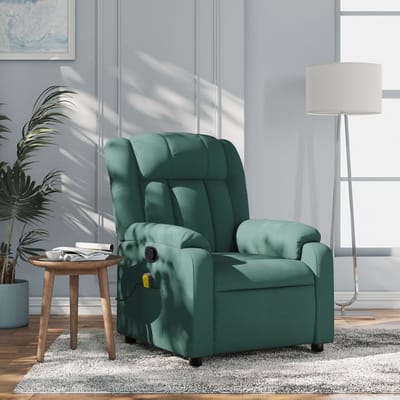 vidaXL - Massagestoel - met - donkergroene - stof