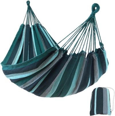 XL Hangmat 220 x 120 cm | 240 kg TÜV Getest | Katoenen Stoffen Hangmat | Tas Inbegrepen