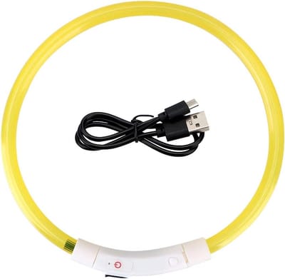 LED Halsband Hond - Lichtgevende Halsband Hond - Geel - XL - USB Oplaadbaar