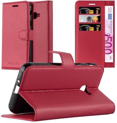 Cadorabo Hoesje geschikt voor Samsung Galaxy XCover 4 / XCover 4s in KARMIJN ROOD - Beschermhoes met magnetische sluiting, standfunctie en kaartvakje Book Case Cover Etui