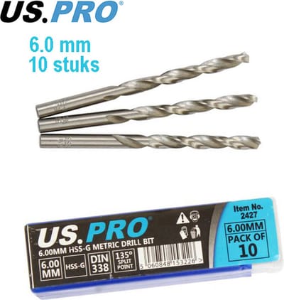 Metaal boren HSS-G 6.0 mm (10 stuks)