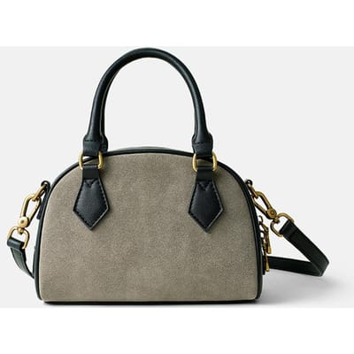 Sac à main Boston en cuir véritable pour femme, automne et hiver, nouveau sac à bandoulière rétro en cuir de vache givré à une épaule gray
