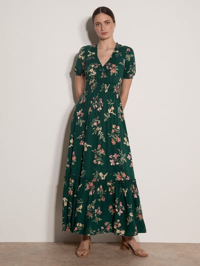 Maxi-jurk met bloemenprint in aquarelstijl