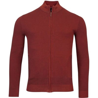 Baileys Vest Zip Allover Plated 2-Tone Jacquard Stone Red / male