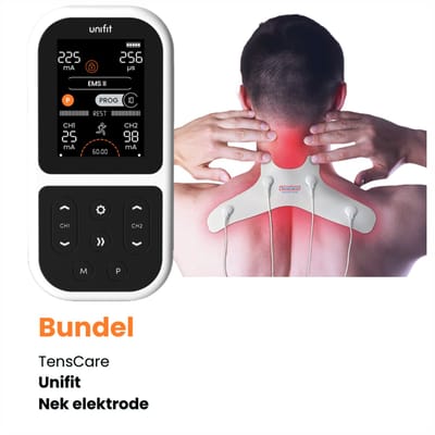 TensCare - Bundel Unifit + 1x nek-elektrode | TENS apparaat | Pijnverlichting | Elektrodentherapie | Nek elektrode TENS/EMS – Zelfklevende gelpads – Voor nekklachten verlichting – Compatibel met TENS en EMS apparaten | nek elektrode |