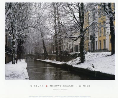 Nieuwegracht (winter) - Herman van Doorn - Utrechtse Poster - 35 x 50 cm