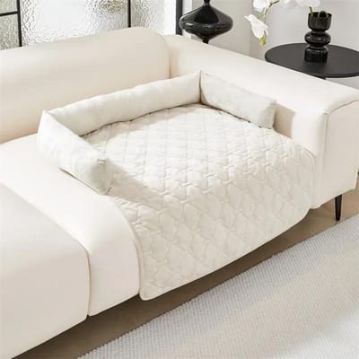 Coussin épais en velours pour animaux de compagnie, tapis de canapé à carreaux antidérapant pour chien et chat, niche, housse de canapé pour salon, protège-lit lavable, hiver S 75x75CM