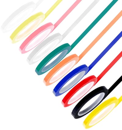 10 rollen identificatie- en positioneringstape - 5 mm × 66 m × 0,05 mm - Instrumentidentificatietape – 10 kleuren - Multifunctionele tape - Waterdicht, corrosiebestendig en anti-veroudering