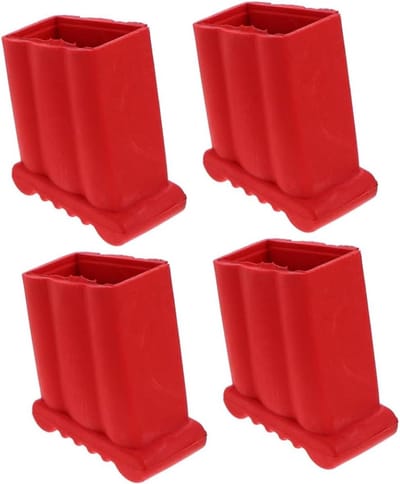 Laddervoetbeschermers Set - Ladderkussens Rubber - Vloer Beschermen - Antislip Ontwerp - 4 Stuks - Rood