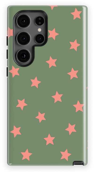 DripCase Hoesje Samsung Galaxy S24 Ultra | Sterren Design | Magnetisch Opladen | 2-in-1 Ontwerp | Stars Backcover Pink Moss